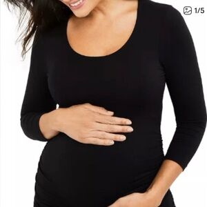 A Pea in the Pod: Luxe Side Ruched 3/4-sleeve maternity top Size S, Excellent